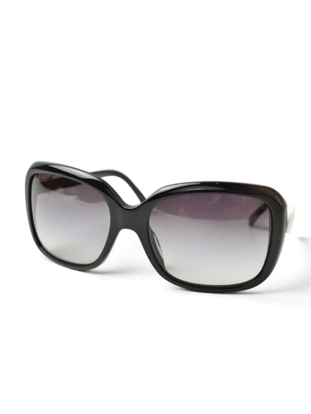 Chanel Sunglasses Eyewear CC Logo Ribbon Motif White Black Acetate